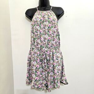 BEBOP size Large Sleeveless Floral Print Romper Ditsy Cottagecore Green‎